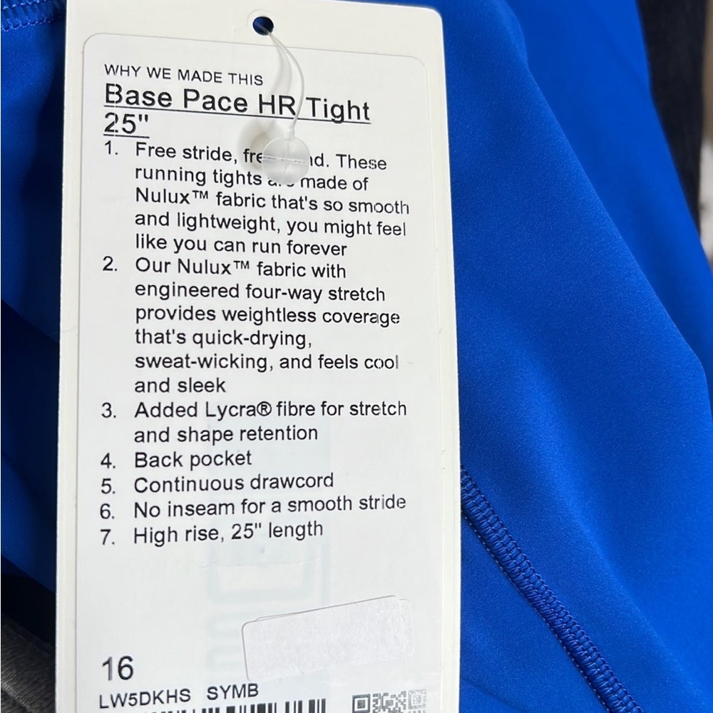 Base Pace High-Rise Running Tight 25"NWT - Picture 3 of 4